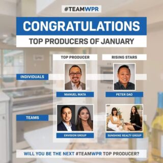 🎉Congratulations to TeamWPR's Top Agents for January🎉

They kicked off 2022 with a bang and are ready to help more families! 

Our agents are dedicated to helping families buy, sell or invest in real estate. Let us know how we can help. 

#houstonrealestate #houstonrealtors #houston #topproducer #realestate