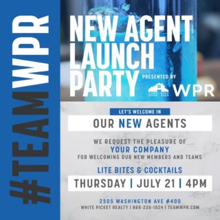 New Agent Launch Party!!

Friends, Family, Colleagues, All are welcome as we celebrate our new agents launching their careers with White Picket Realty!! 

Join us for the fun and festivities:
🗓️ July 21, 2022
4pm-8pm

📍 White Picket Realty Cental Office
2502 Washington Ave, HTX 

#houstonrealestate #houstonrealtors #houston #realestate #realestatebroker